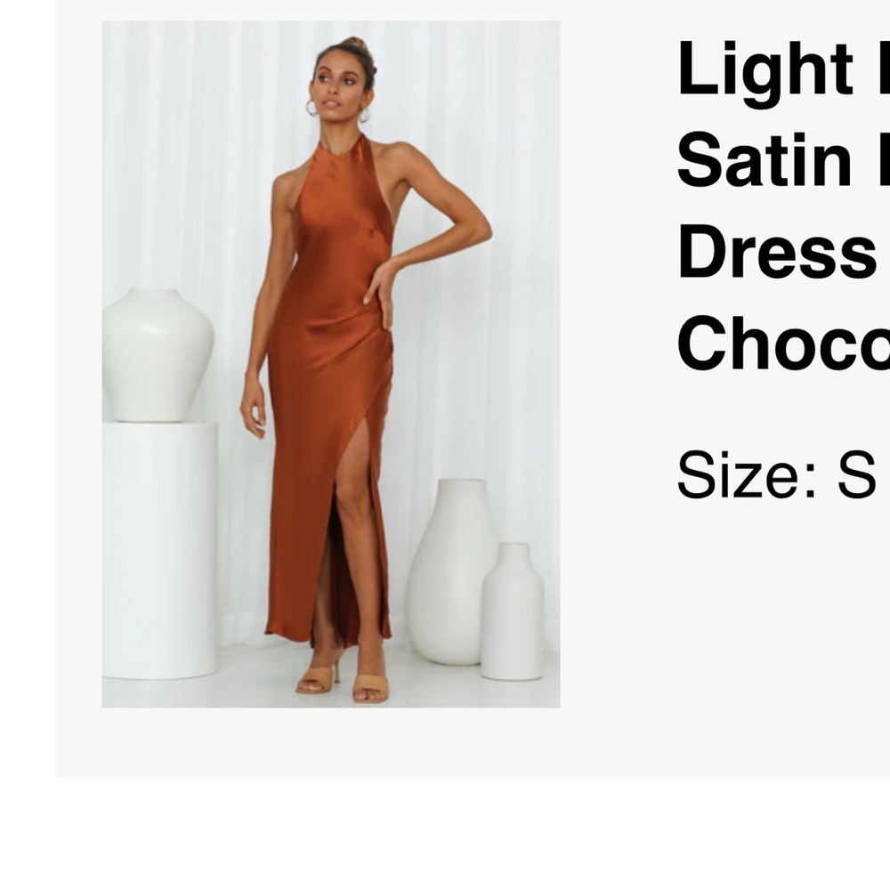Elegant Satin Halter Dress in Chocolate